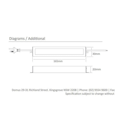 Domus DRIVER-WP12/SLIM - 12V DC Constant Voltage Weatherproof IP66 LED Driver-Domus Lighting-Ozlighting.com.au