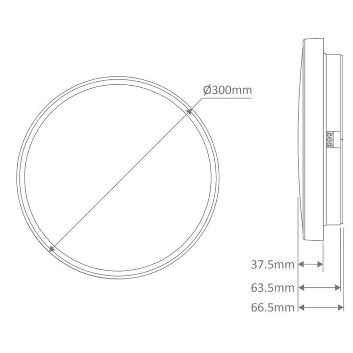 Domus EASY - 10W/18W/25W LED Tri-Colour Dimmable Round 250/300/400mm Ceiling Light IP54-Domus Lighting-Ozlighting.com.au
