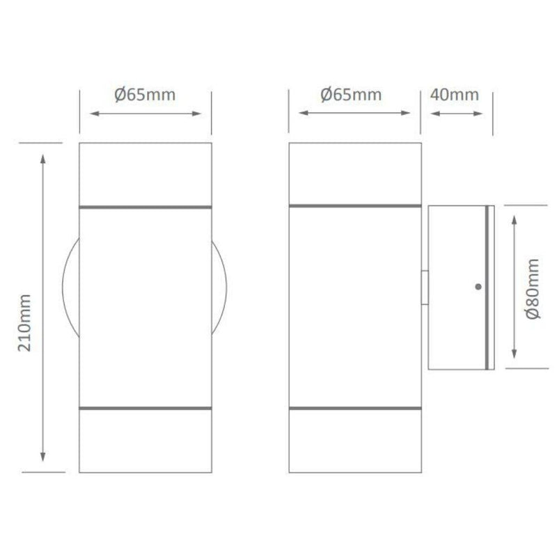 Domus ELITE - 1/2xGU10 LED Exterior Down Only / Up/Down Wall Light IP65-Domus Lighting-Ozlighting.com.au