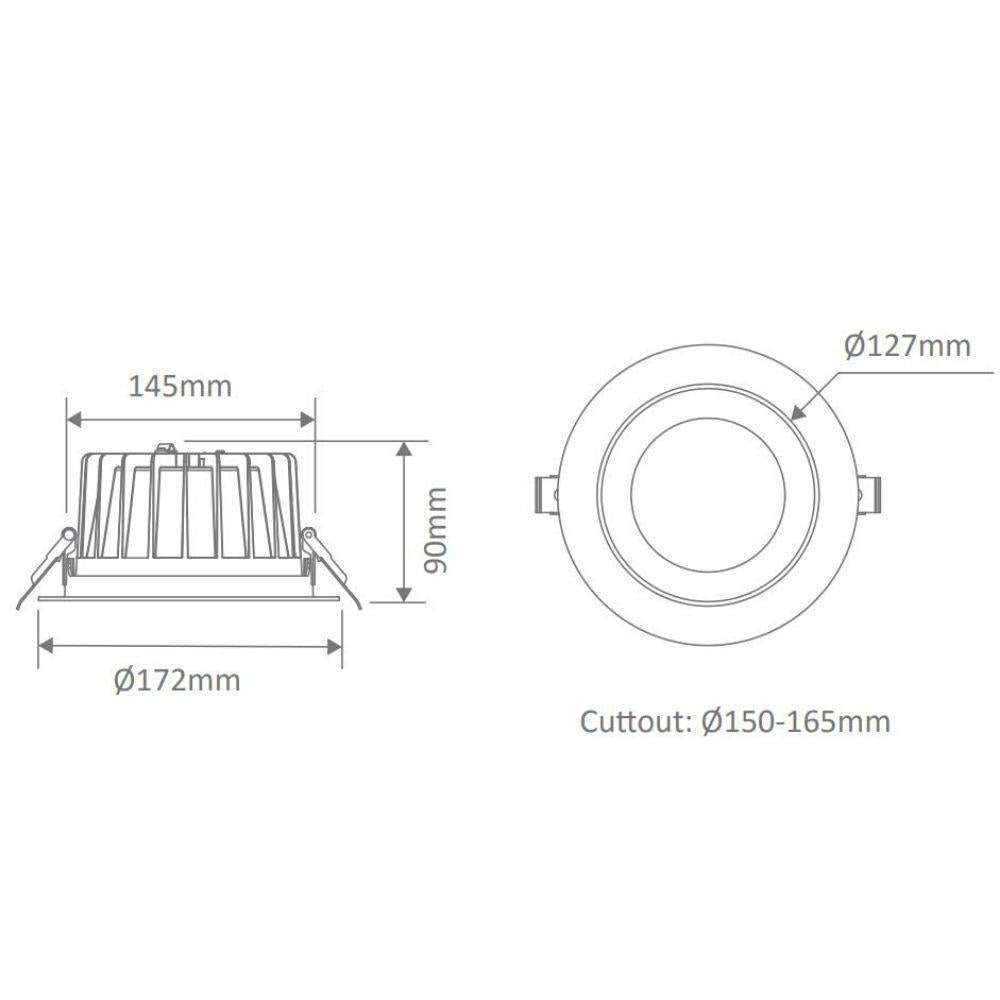 Domus EXPO - 10W/25W/35W LED Tri-Colour Dimmable Low Glare Polished Reflector Deepset Downlight IP44-Domus Lighting-Ozlighting.com.au