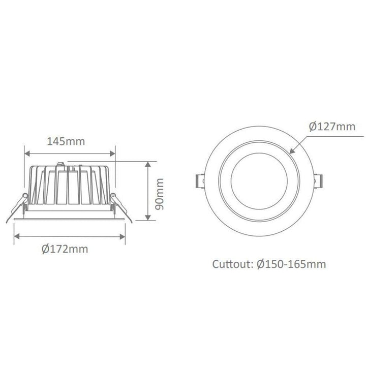 Domus EXPO - 10W/25W/35W LED Tri-Colour Dimmable Low Glare Polished Reflector Deepset Downlight IP44-Domus Lighting-Ozlighting.com.au