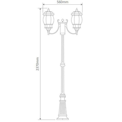 Domus GT-1044 Vienna - Twin Head Curved Arms Tall Post-Domus Lighting-Ozlighting.com.au