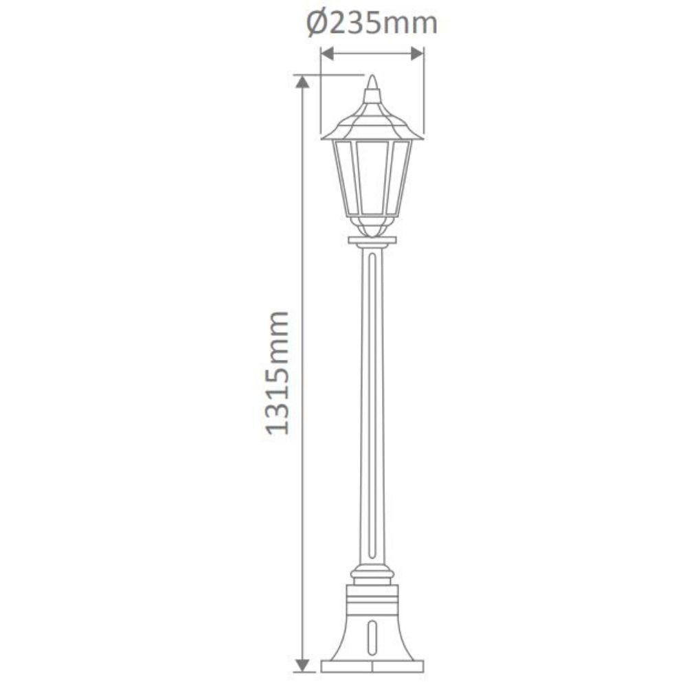 Domus GT-134 Chester Post Light - Single-Domus Lighting-Ozlighting.com.au