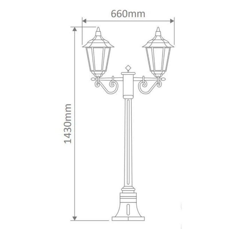 Domus GT-135 Chester - Twin Head Short Post Light-Domus Lighting-Ozlighting.com.au