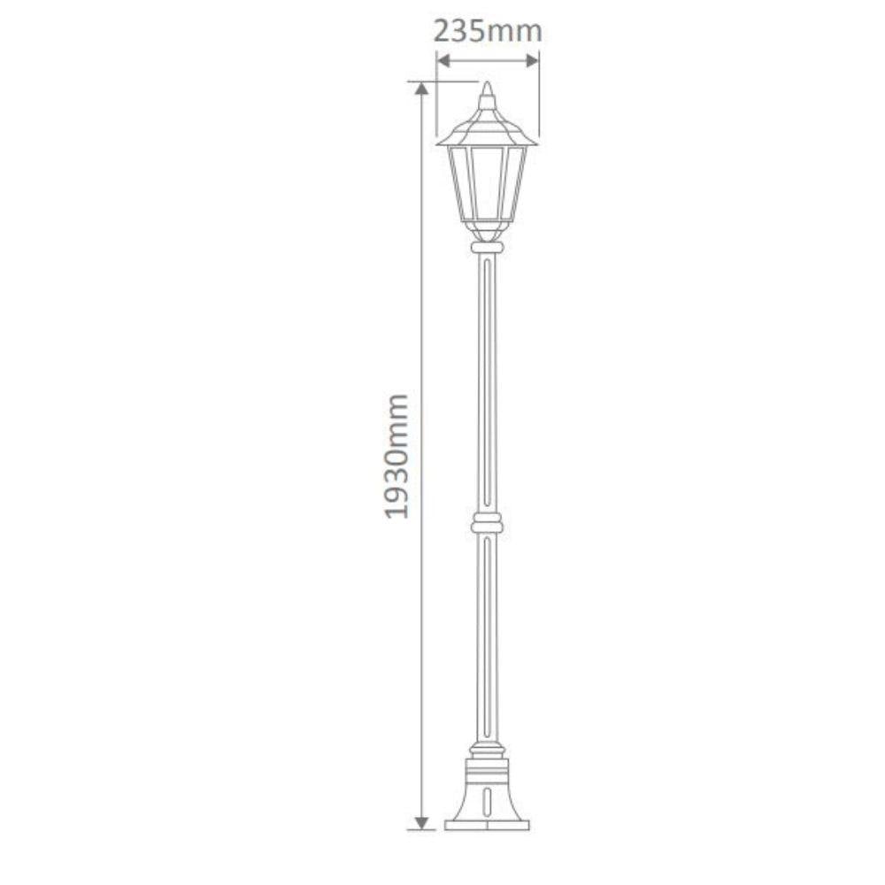 Domus GT-136 Chester Post Light - Single-Domus Lighting-Ozlighting.com.au