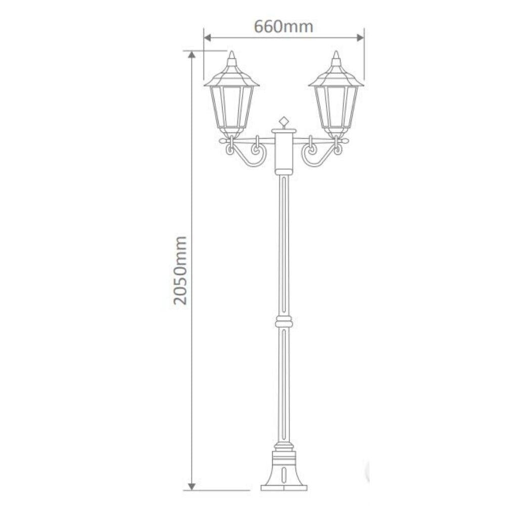Domus GT-137 Chester Post Light - Twin Head-Domus Lighting-Ozlighting.com.au