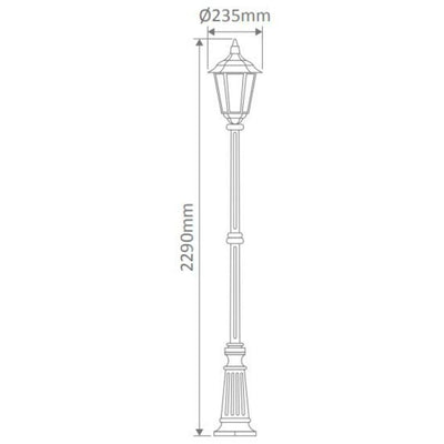 Domus GT-138 Chester - Single Head Tall Post Light-Domus Lighting-Ozlighting.com.au
