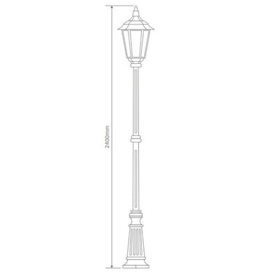 Domus GT-168 Chester Large - Single Head Tall Post Light-Domus Lighting-Ozlighting.com.au