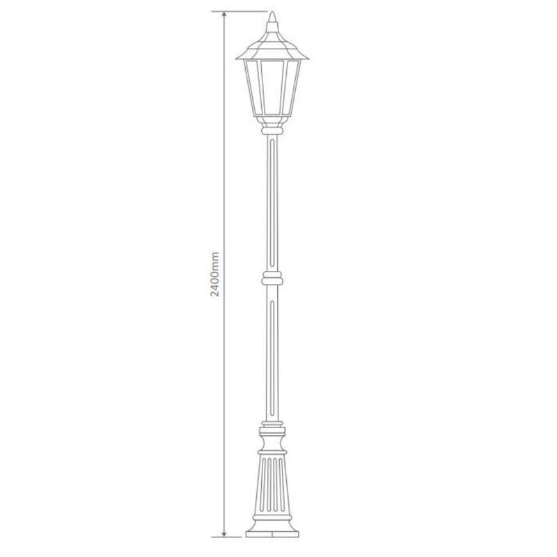 Domus GT-168 Chester Large - Single Head Tall Post Light-Domus Lighting-Ozlighting.com.au