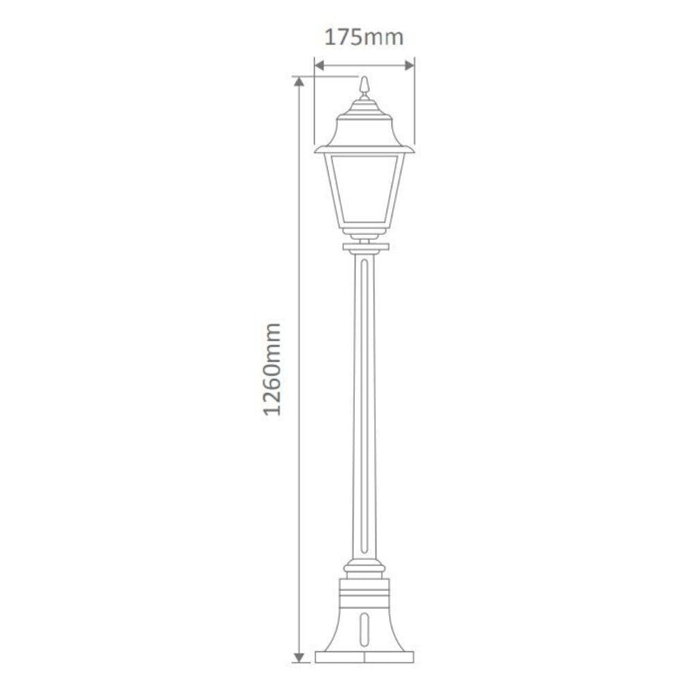 Domus GT-234 Paris Post Light - Single-Domus Lighting-Ozlighting.com.au