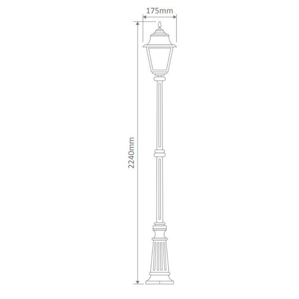 Domus GT-238 Paris Post Light - Single-Domus Lighting-Ozlighting.com.au