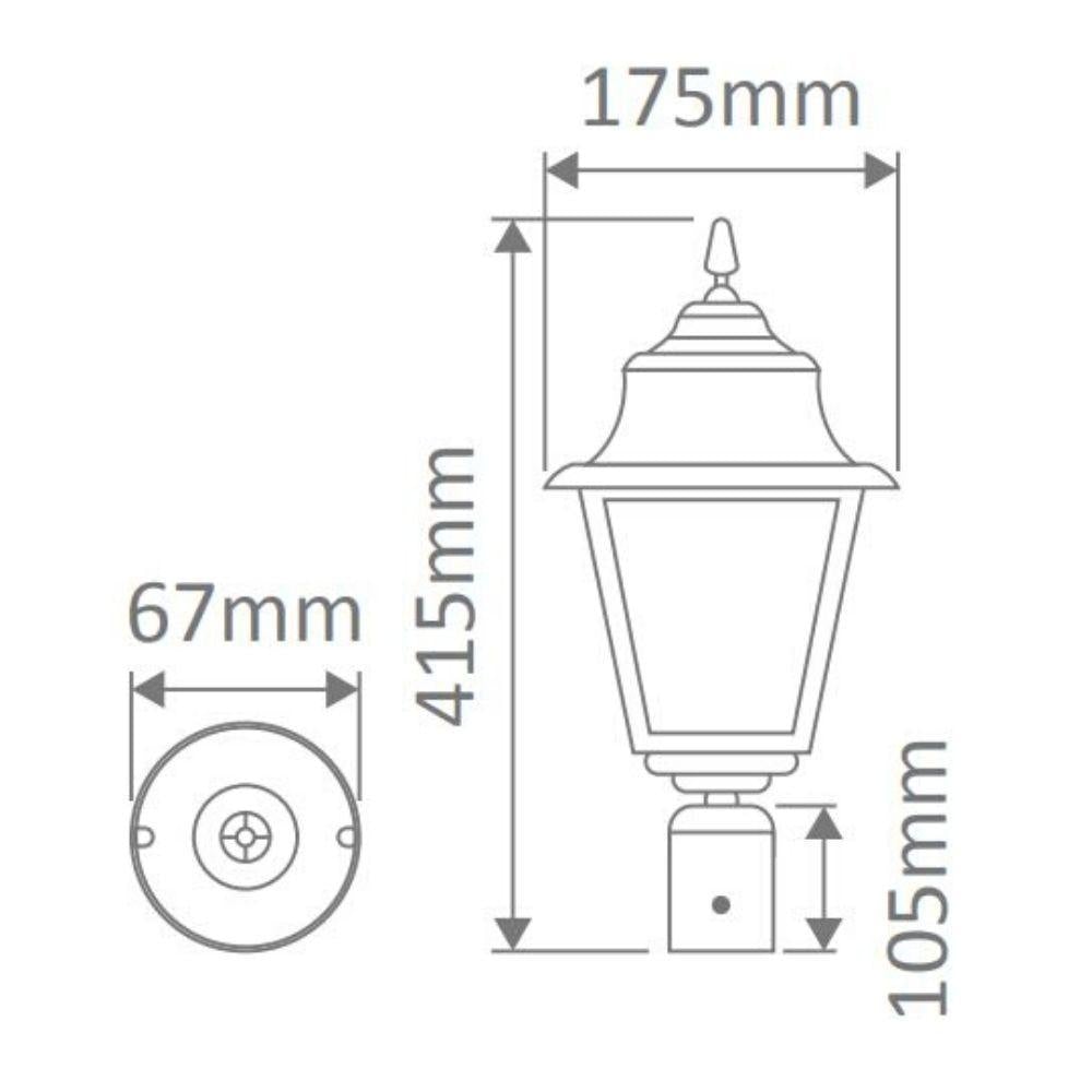 Domus GT-249 Paris Outdoor Post Top Light-Domus Lighting-Ozlighting.com.au