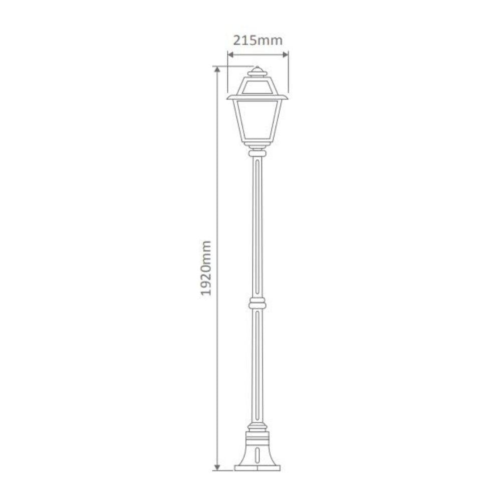Domus GT-276 Avignon - Single Head Medium Post Light-Domus Lighting-Ozlighting.com.au