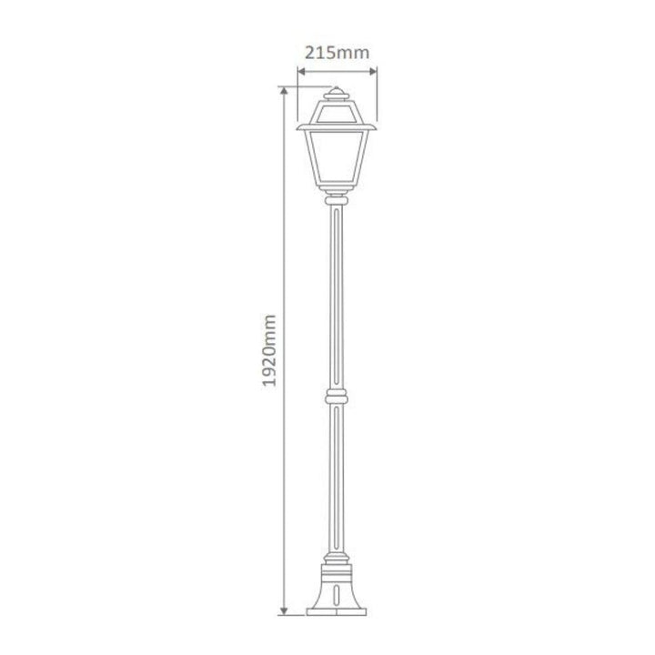 Domus GT-276 Avignon - Single Head Medium Post Light-Domus Lighting-Ozlighting.com.au