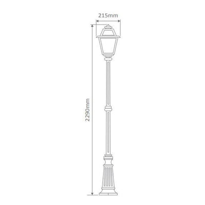Domus GT-278 Avignon - Single Head Tall Post Light-Domus Lighting-Ozlighting.com.au