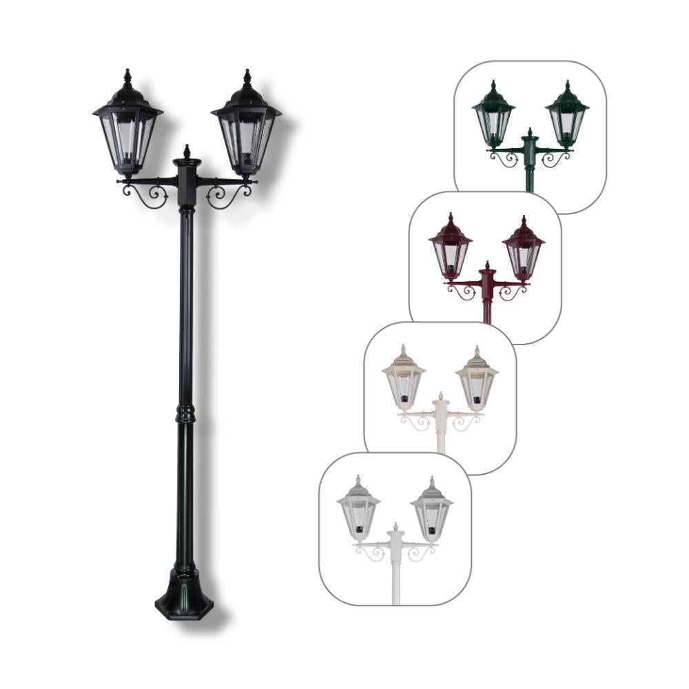 Domus GT-427 Turin Post Light - Twin Head-Domus Lighting-Ozlighting.com.au