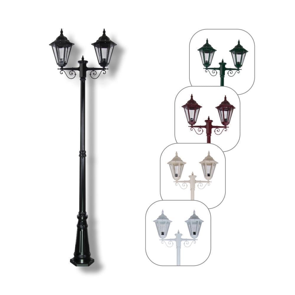 Domus GT-430 Turin Post Light - Twin Head-Domus Lighting-Ozlighting.com.au