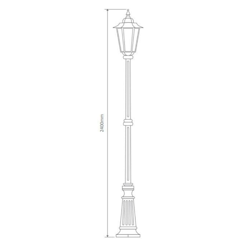 Domus GT-488 Turin Large Post Light - Single-Domus Lighting-Ozlighting.com.au