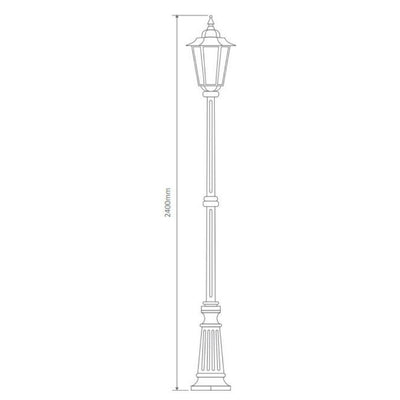 Domus GT-488 Turin Large - Single Head Tall Post Light-Domus Lighting-Ozlighting.com.au