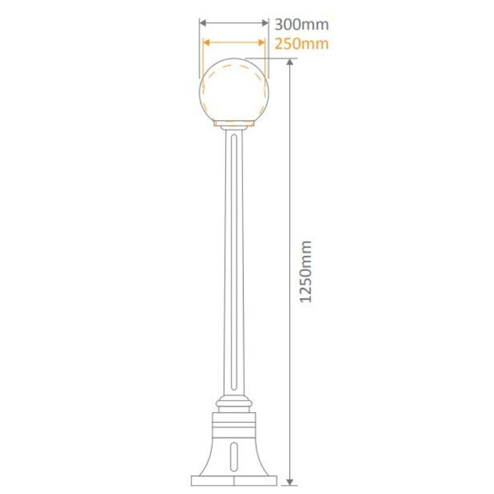 Domus GT-553 Siena - 25cm Sphere Short Post-Domus Lighting-Ozlighting.com.au