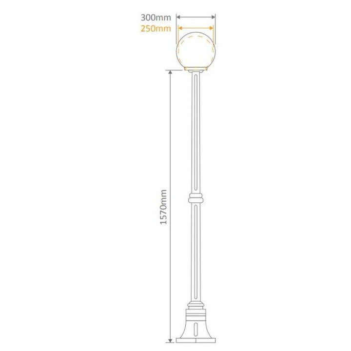 Domus GT-556 Siena - 30cm Sphere Medium Post-Domus Lighting-Ozlighting.com.au
