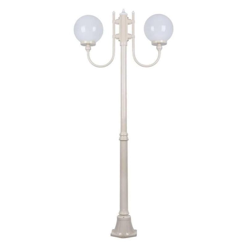 Domus GT-614 Lisbon - Twin Head 25cm Sphere Curved Arm Medium Post Light-Domus Lighting-Ozlighting.com.au