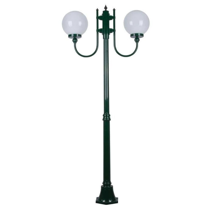 Domus GT-614 Lisbon - Twin Head 25cm Sphere Curved Arm Medium Post Light-Domus Lighting-Ozlighting.com.au