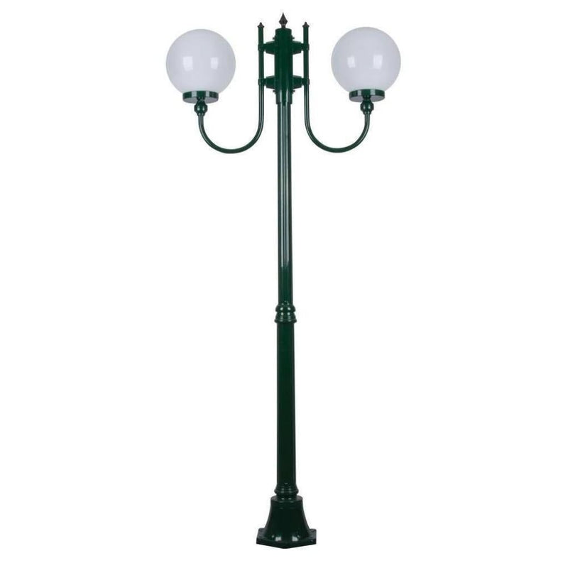 Domus GT-614 Lisbon - Twin Head 25cm Sphere Curved Arm Medium Post Light-Domus Lighting-Ozlighting.com.au