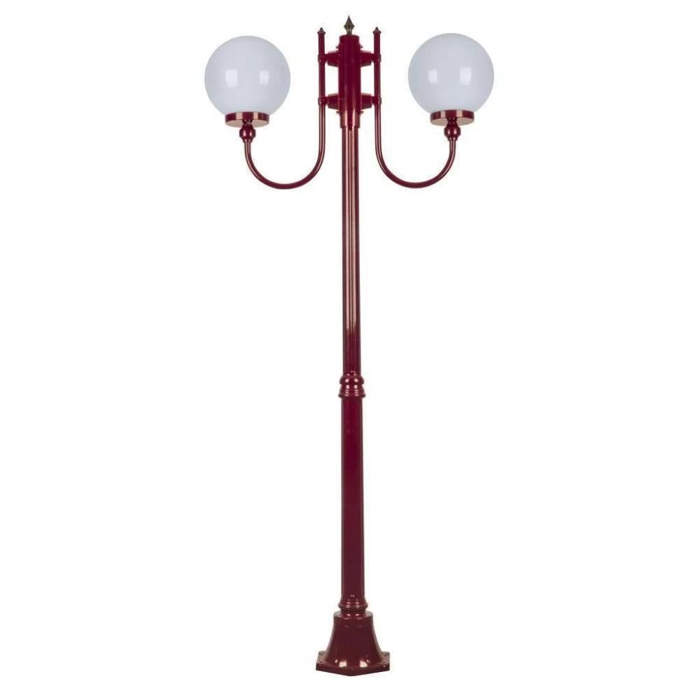 Domus GT-614 Lisbon - Twin Head 25cm Sphere Curved Arm Medium Post Light-Domus Lighting-Ozlighting.com.au