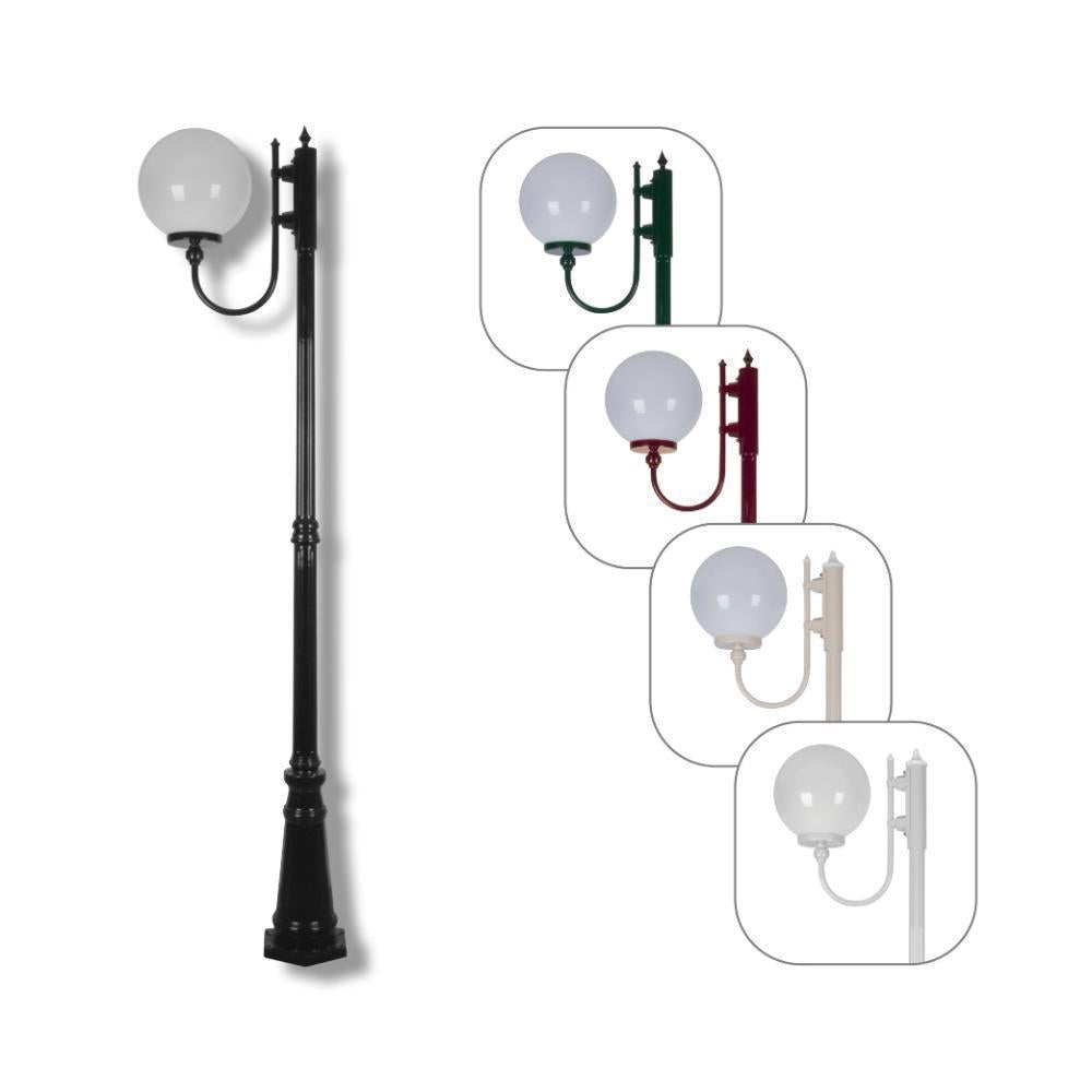 Domus GT-619 Lisbon - 30cm Sphere Curved Arm Tall Post Light-Domus Lighting-Ozlighting.com.au