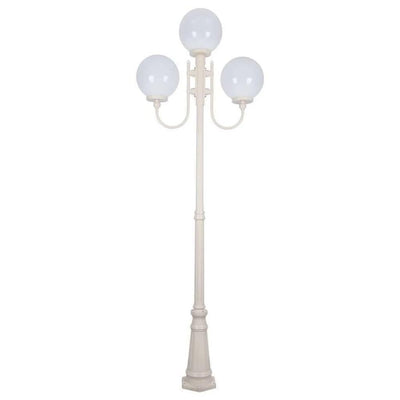 Domus GT-623 Lisbon - Triple 30cm Spheres Curved Arms Tall Post Light-Domus Lighting-Ozlighting.com.au