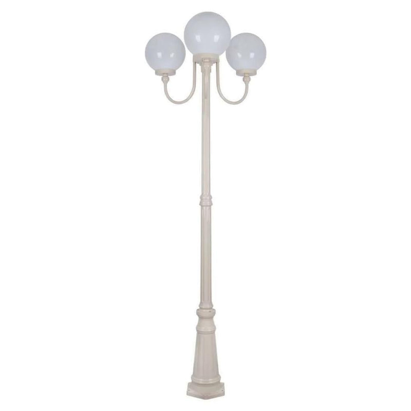 Domus GT-624 Lisbon - Triple 25cm Spheres Curved Arms Tall Post Light-Domus Lighting-Ozlighting.com.au