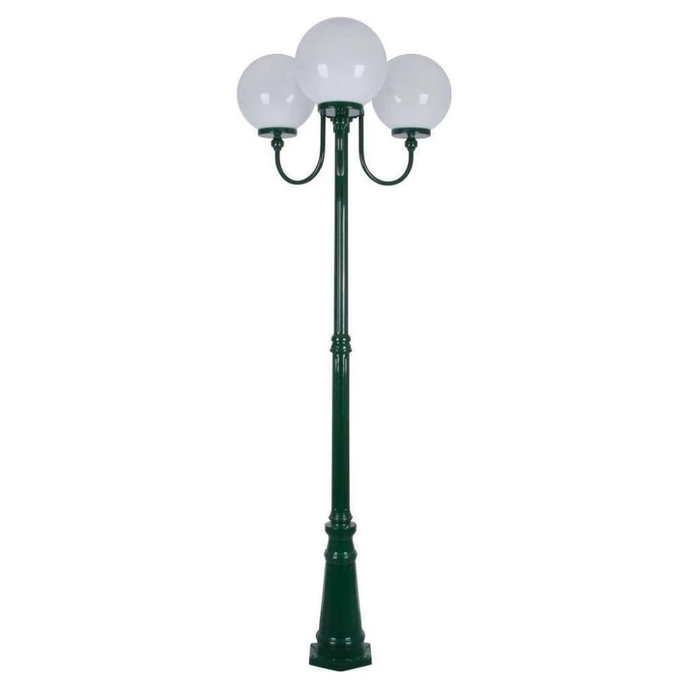 Domus GT-625 Lisbon - Triple 30cm Spheres Curved Arms Tall Post Light-Domus Lighting-Ozlighting.com.au
