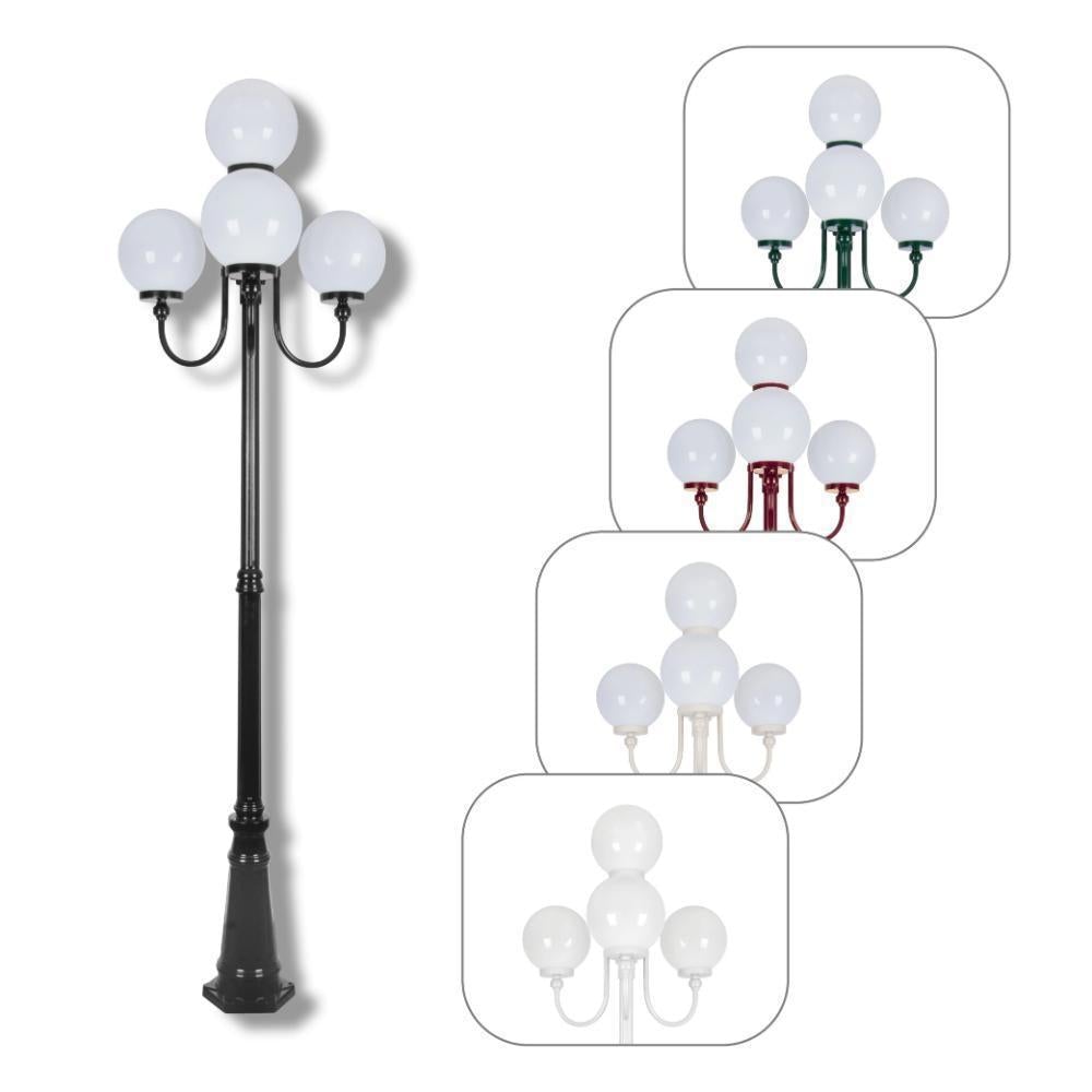Domus GT-626 Lisbon - Four 25cm Spheres Curved Arms Tall Post Light-Domus Lighting-Ozlighting.com.au