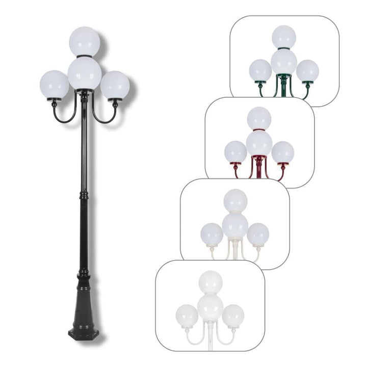Domus GT-626 Lisbon - Four 25cm Spheres Curved Arms Tall Post Light-Domus Lighting-Ozlighting.com.au