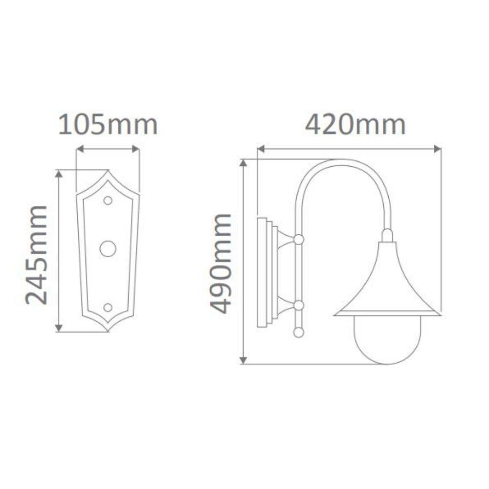 Domus GT-652 Monaco Wall Light - Curved Arm Downward-Domus Lighting-Ozlighting.com.au