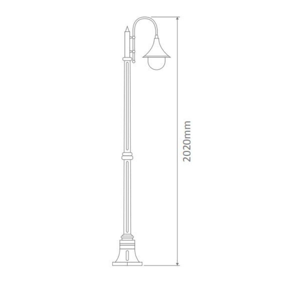 Domus GT-658 Monaco - Single Head Medium Post-Domus Lighting-Ozlighting.com.au