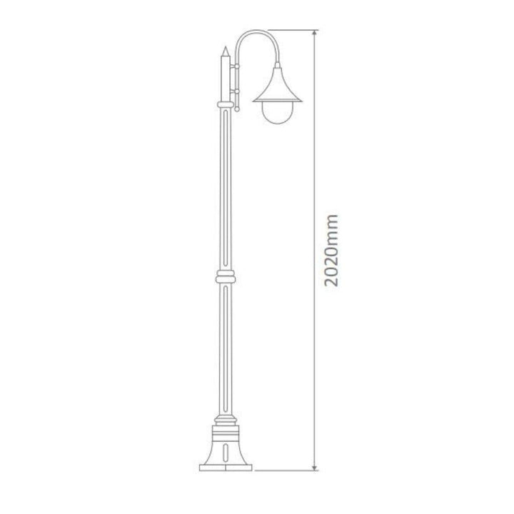 Domus GT-658 Monaco - Single Head Medium Post-Domus Lighting-Ozlighting.com.au