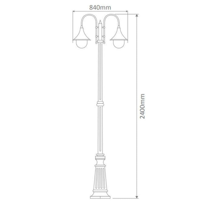 Domus GT-662 Monaco - Twin Head Tall Post-Domus Lighting-Ozlighting.com.au