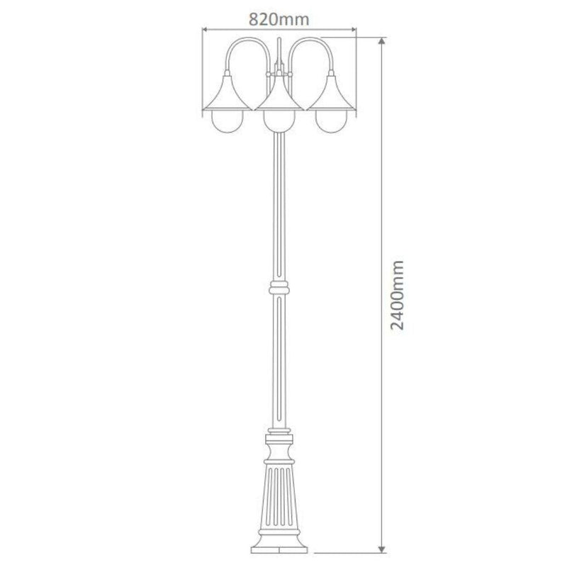 Domus GT-664 Monaco - Triple Head Tall Post-Domus Lighting-Ozlighting.com.au