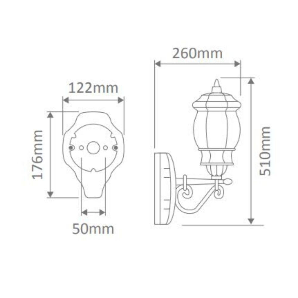 Domus GT-671 Vienna Wall Light - Straight Arm Upward-Domus Lighting-Ozlighting.com.au