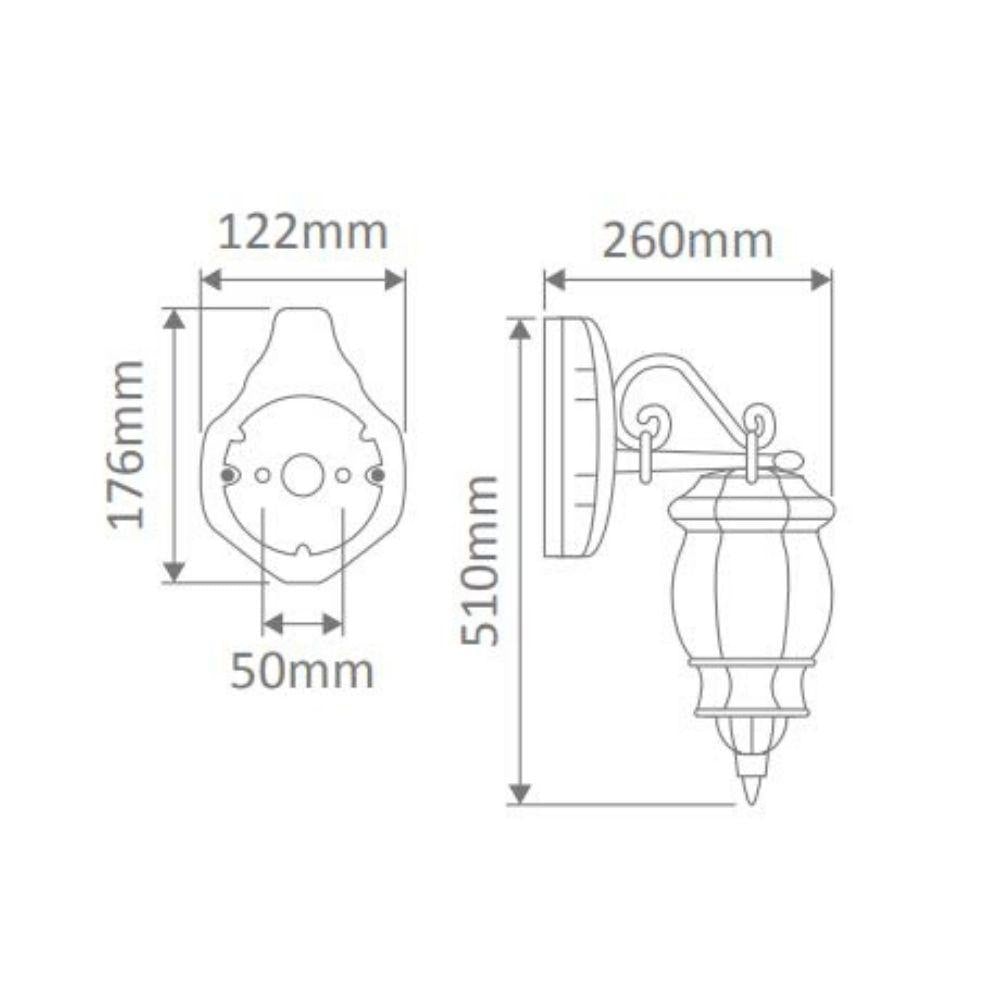 Domus GT-672 Vienna Wall Light - Straight Arm Downward-Domus Lighting-Ozlighting.com.au