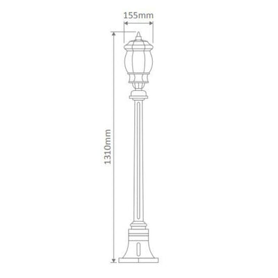 Domus GT-674 Vienna - Single Head Short Post Light-Domus Lighting-Ozlighting.com.au