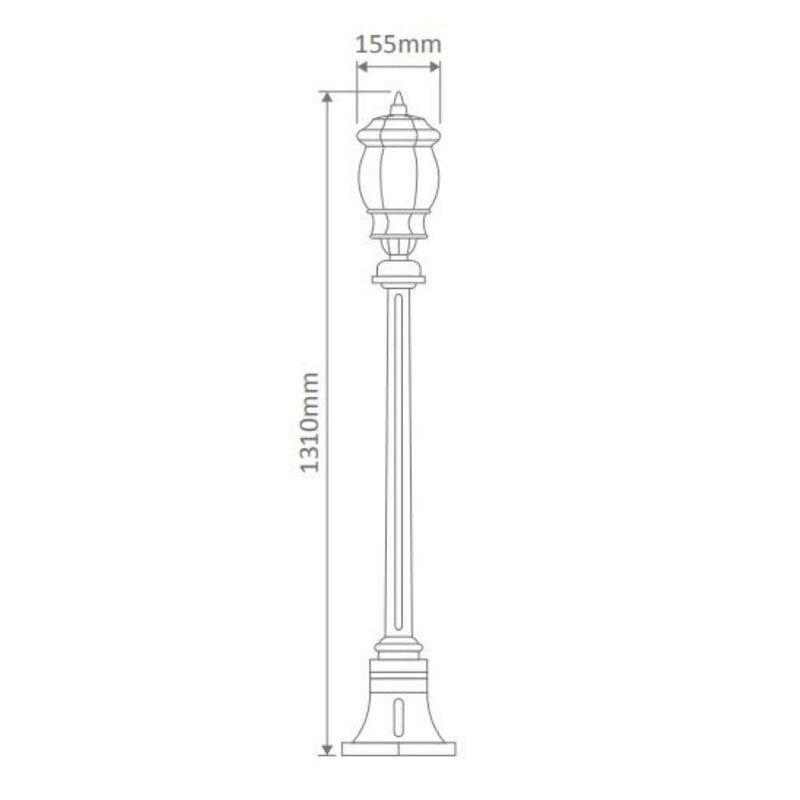 Domus GT-674 Vienna - Single Head Short Post Light-Domus Lighting-Ozlighting.com.au