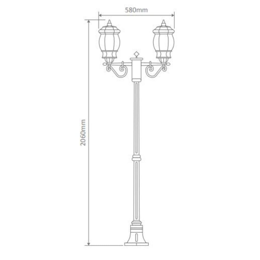 Domus GT-677 Vienna Post Light - Twin Head-Domus Lighting-Ozlighting.com.au