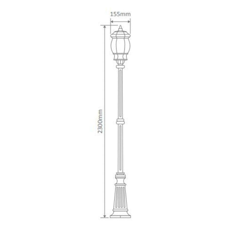 Domus GT-678 Vienna - Single Head Tall Post Light-Domus Lighting-Ozlighting.com.au