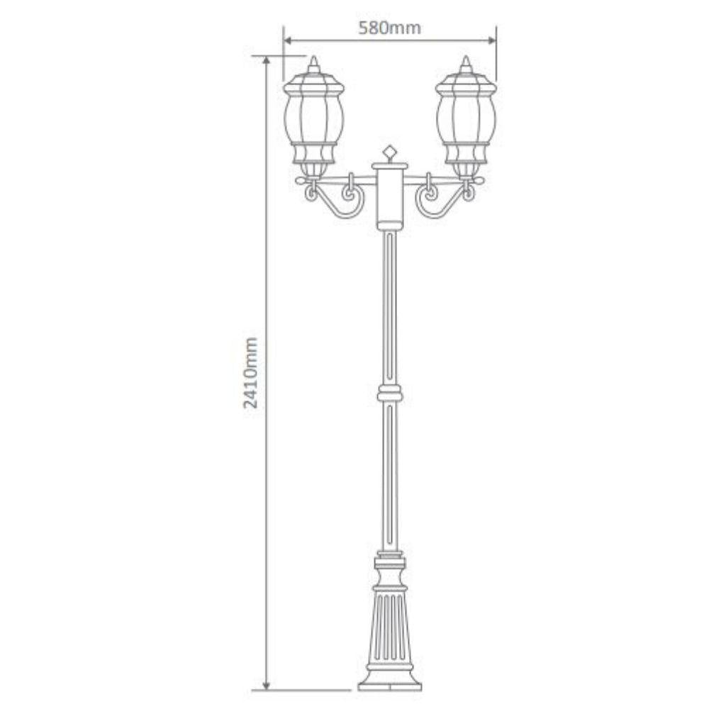 Domus GT-680 Vienna Post Light - Twin Head-Domus Lighting-Ozlighting.com.au