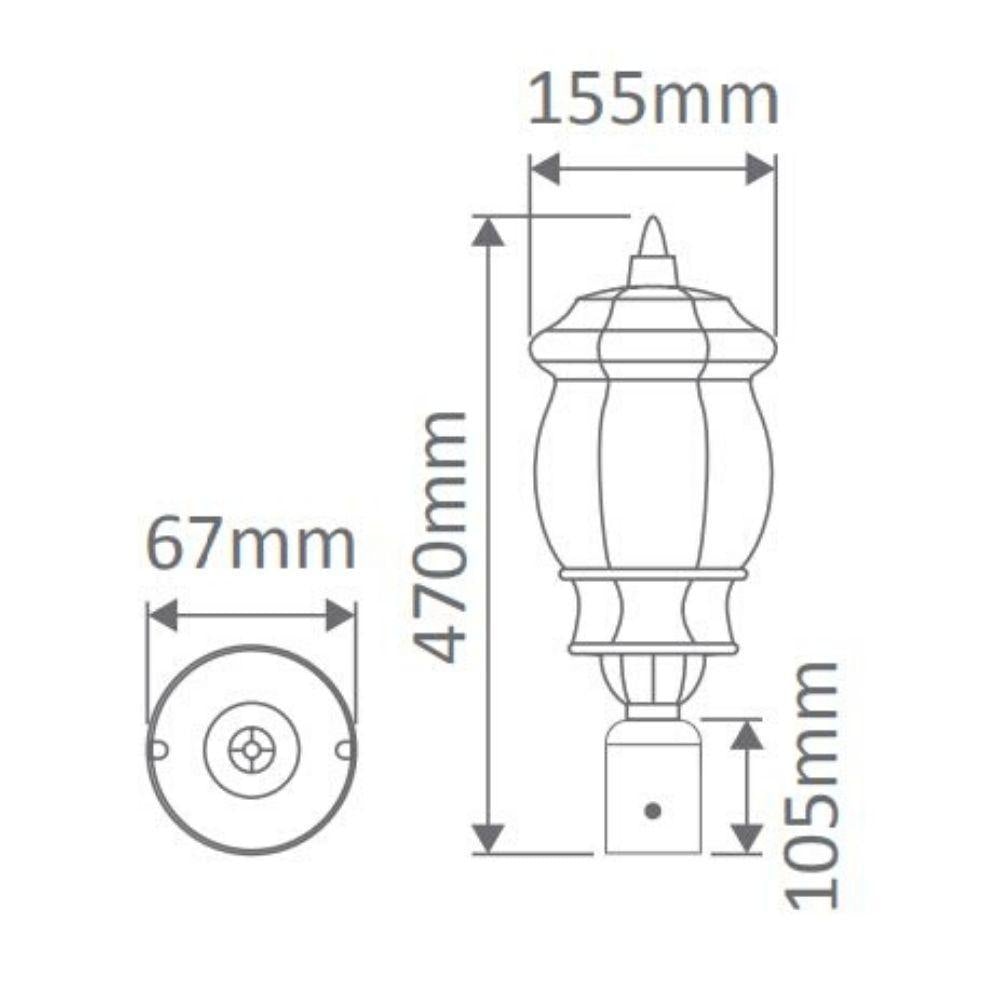 Domus GT-689 Vienna Outdoor Post Top Light-Domus Lighting-Ozlighting.com.au