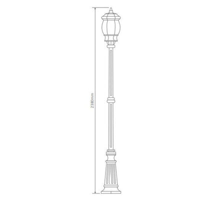 Domus GT-698 Vienna Large - Single Head Tall Post Light-Domus Lighting-Ozlighting.com.au