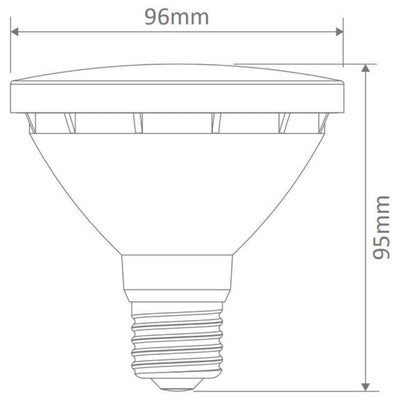 Domus KEY-PAR30 - 12W LED Frosted PAR30 Reflector Shape IP44 Globe - E27-Domus Lighting-Ozlighting.com.au